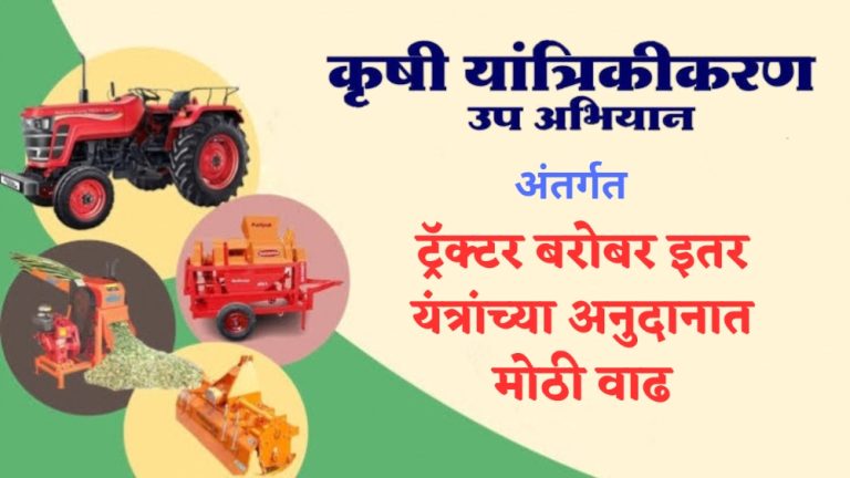 Agri Machinery Subsidy: ट्रॅक्टरवर 5 लाखांच्या  अनुदानाबरोबरच इतर यंत्रांच्या अनुदानात मोठी वाढ, या योजनेचा असा घ्या लाभ…